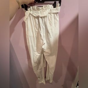 White linen pants